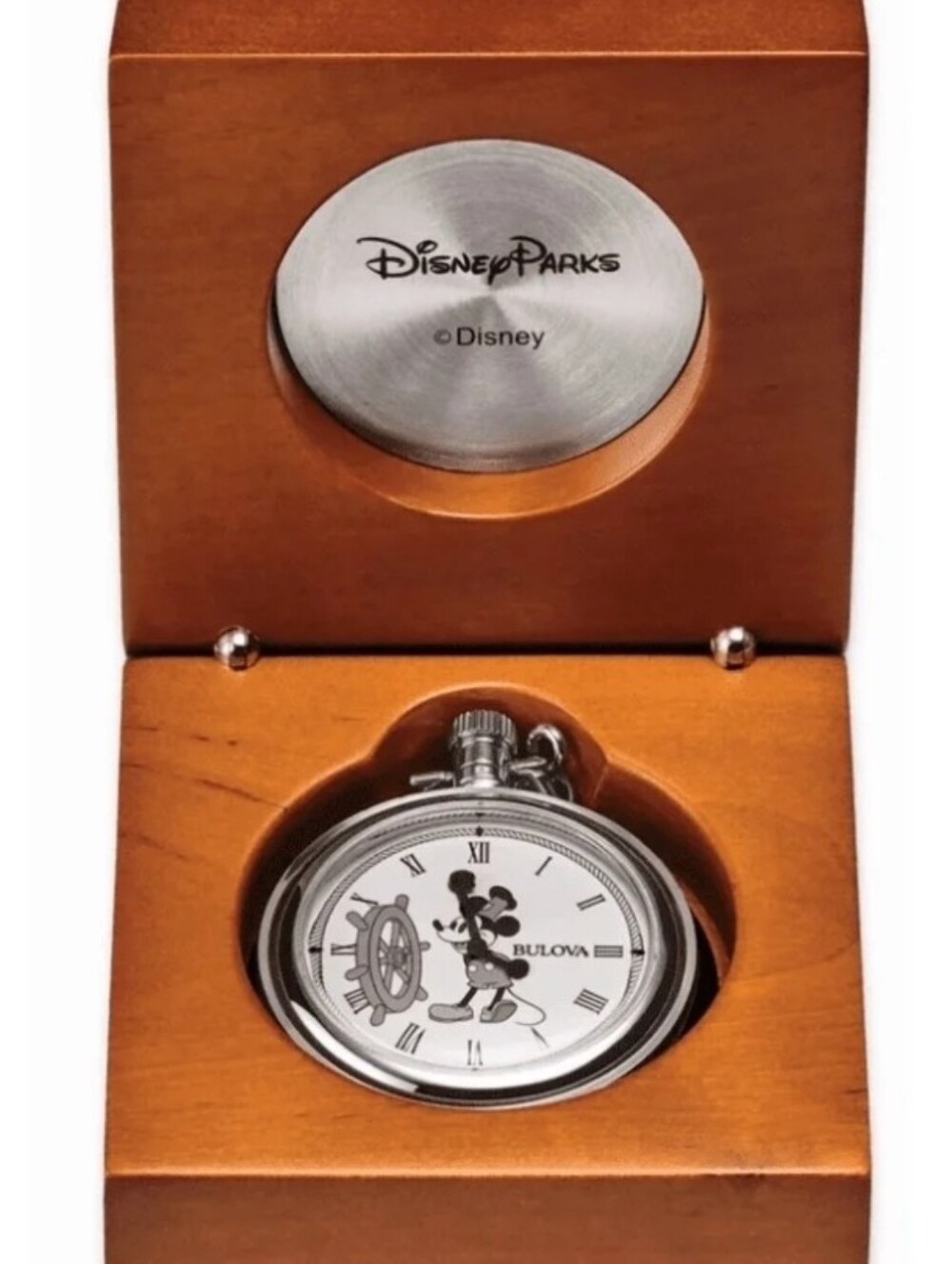 Disney Parks Mickey Mouse Steamboat Willie Pocket Watch by Bulova